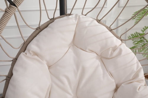 Outdoor Egg Chair with Stand-Beige & Gray