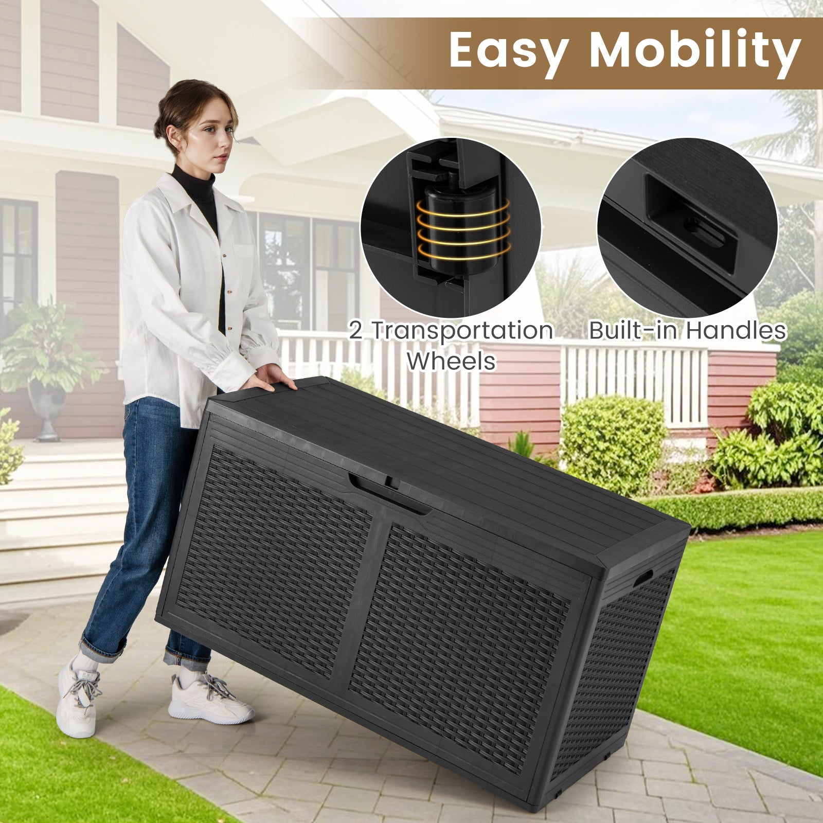 100-Gallon Outdoor Resin Deck Box