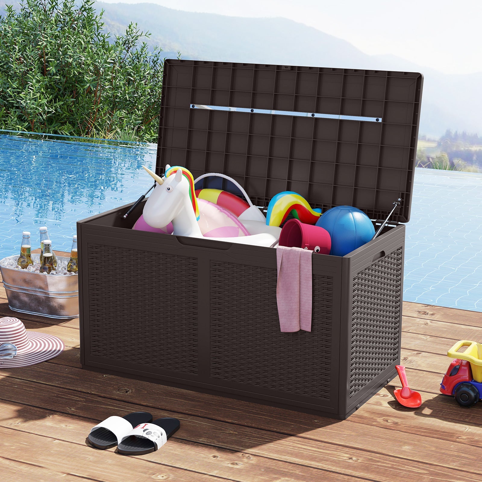 100-Gallon Outdoor Resin Deck Box