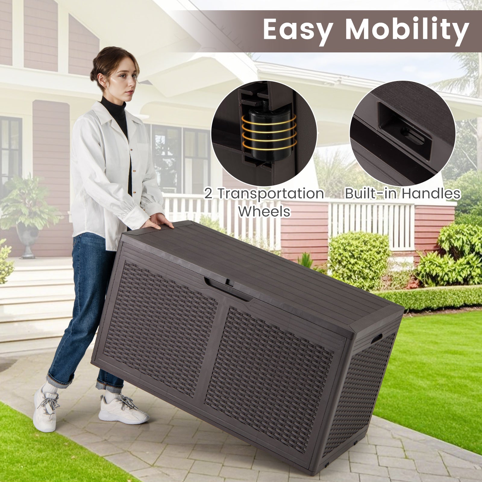 100-Gallon Outdoor Resin Deck Box