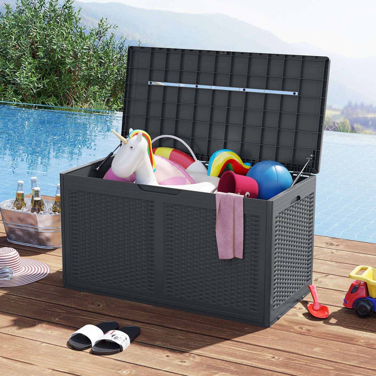 100-Gallon Outdoor Resin Deck Box