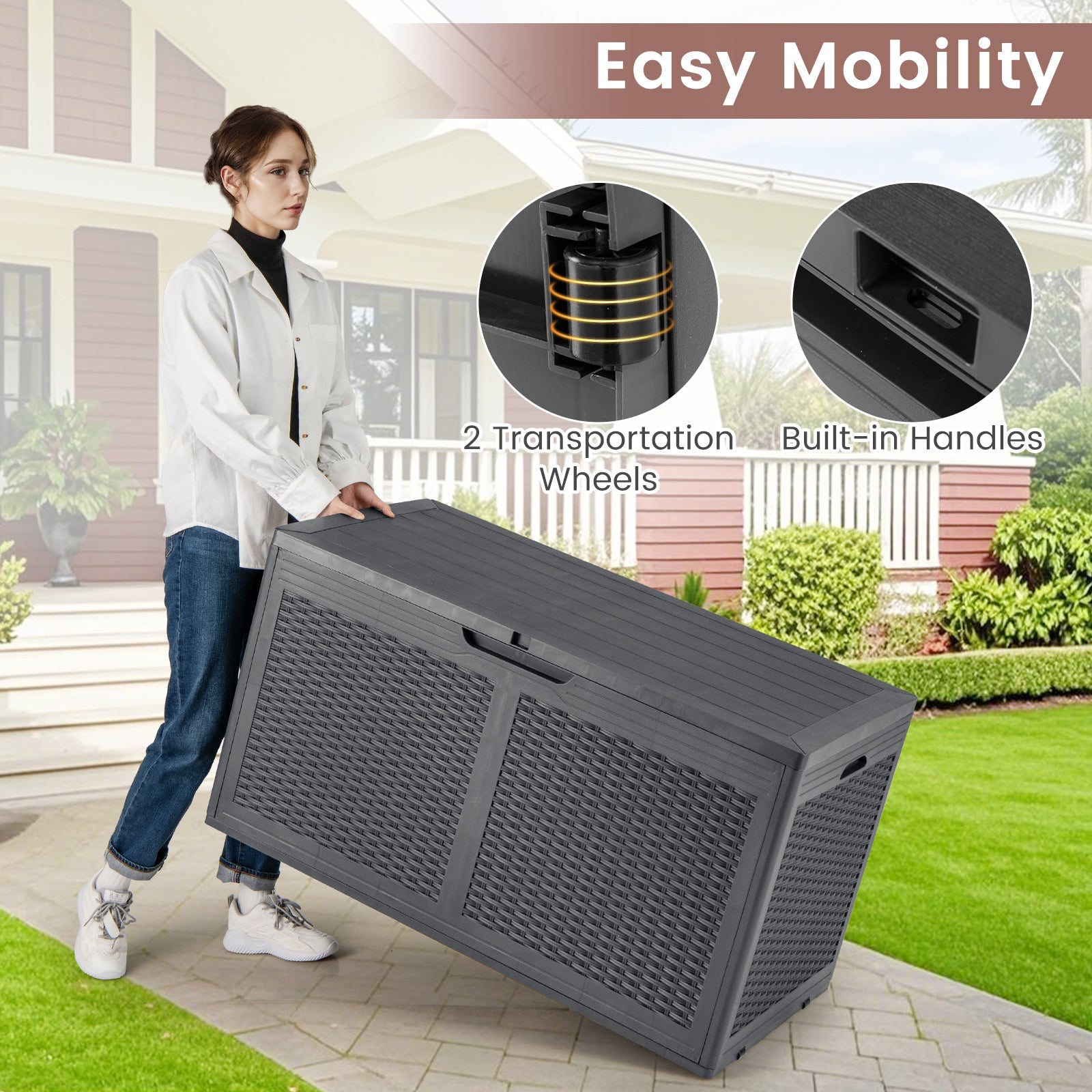 100-Gallon Outdoor Resin Deck Box