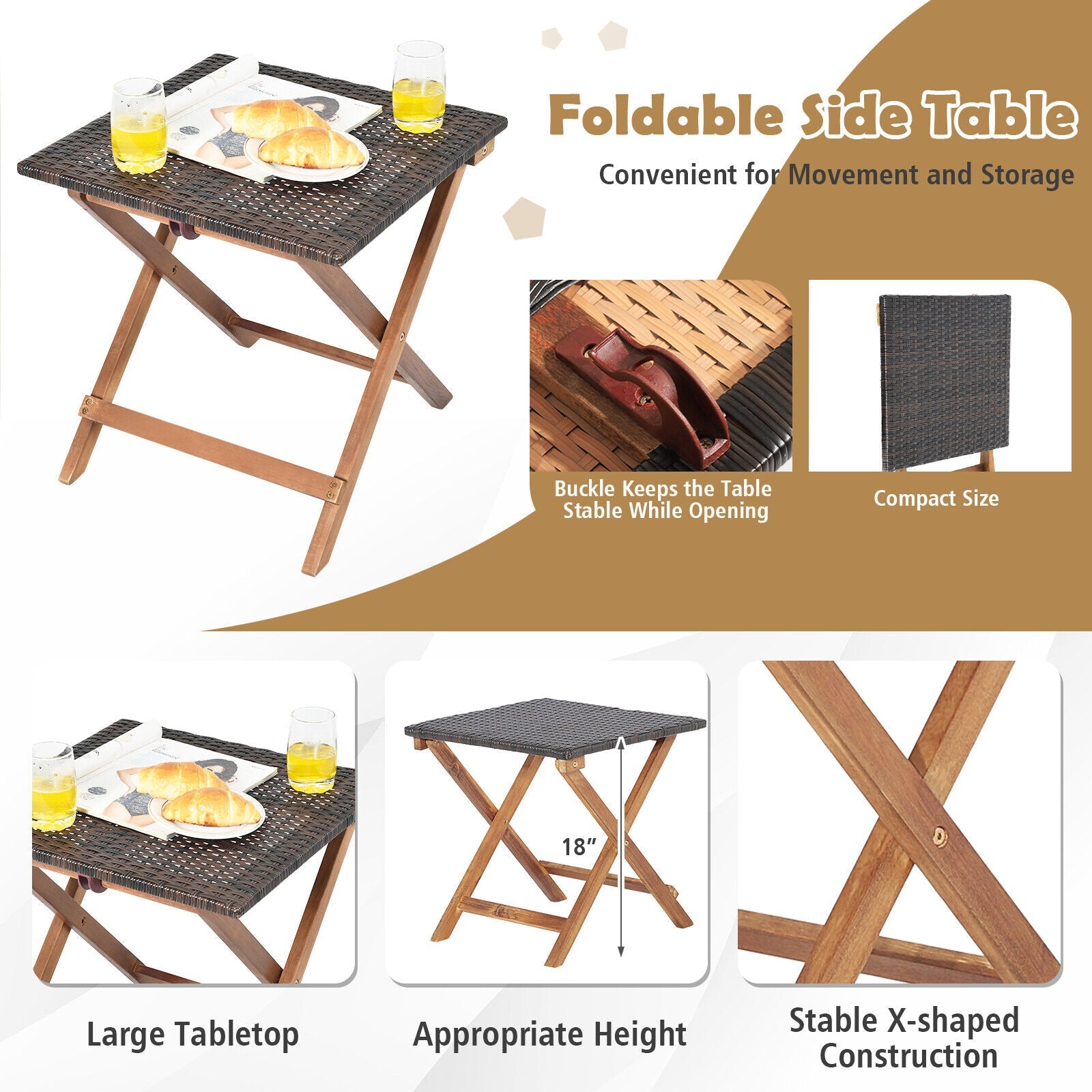 Adjustable Patio Chaise Lounge and Side Table Set
