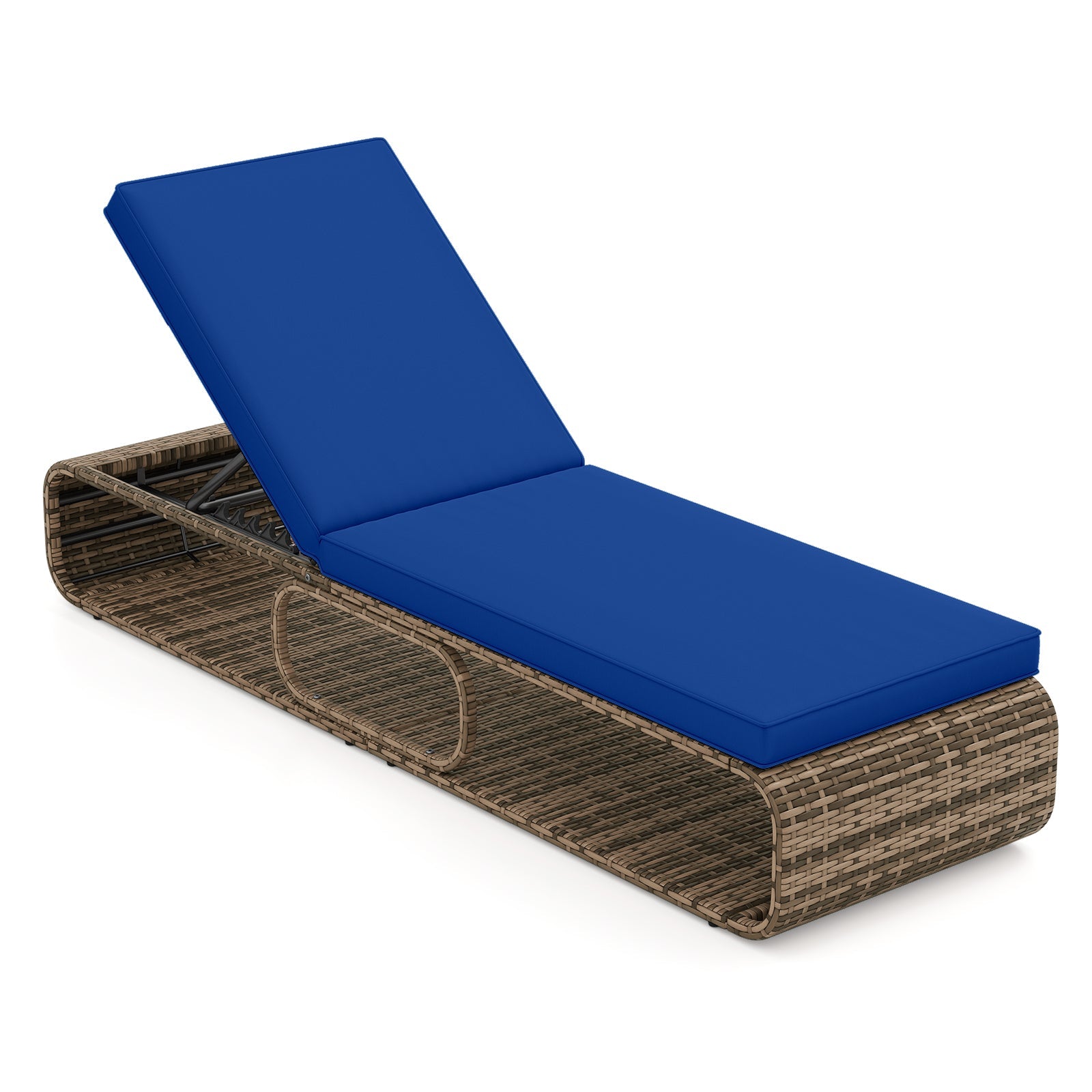 7-Position Adjustable Wicker Chaise Lounge