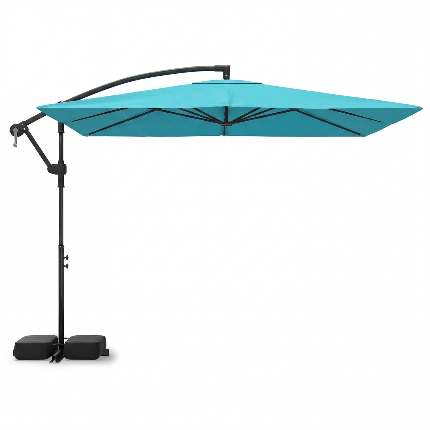 8' x 8' Solar LED Cantilever Patio Umbrella with 360° Rotation