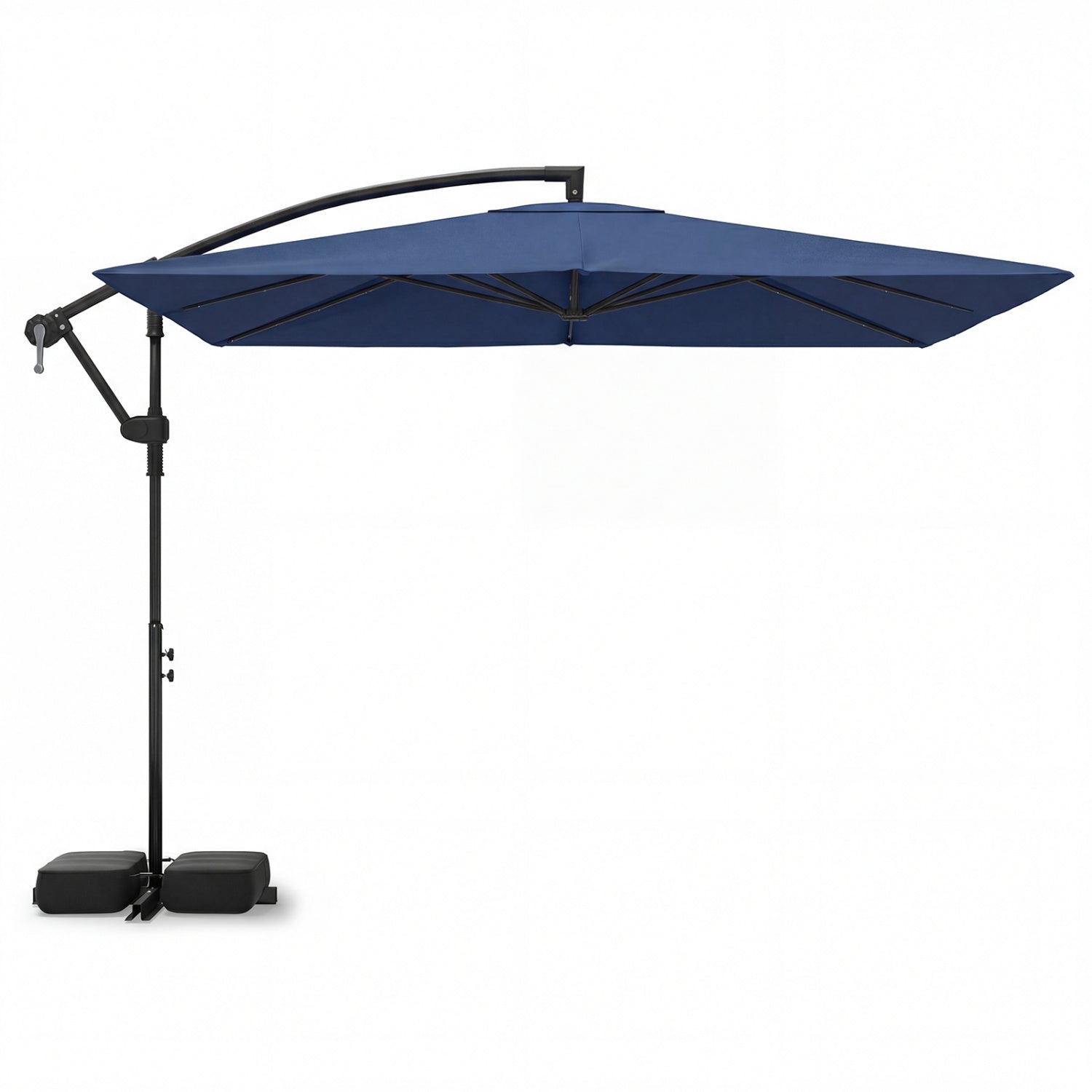 8' x 8' Solar LED Cantilever Patio Umbrella with 360° Rotation