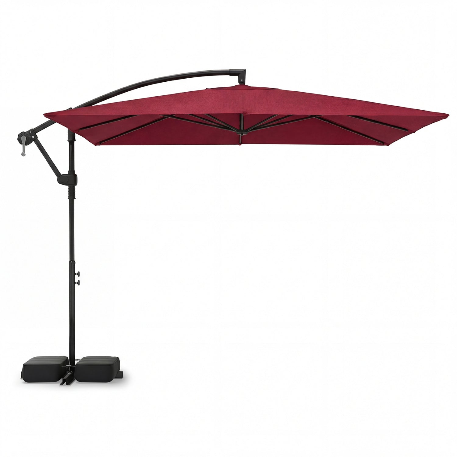 8' x 8' Solar LED Cantilever Patio Umbrella with 360° Rotation