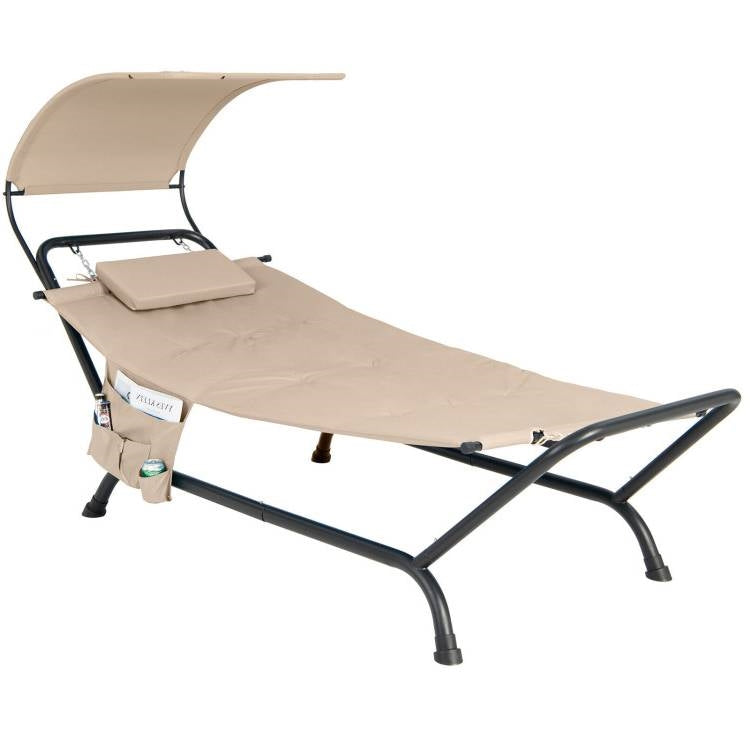 Portable Canopy Chaise Lounge with Storage Bag
