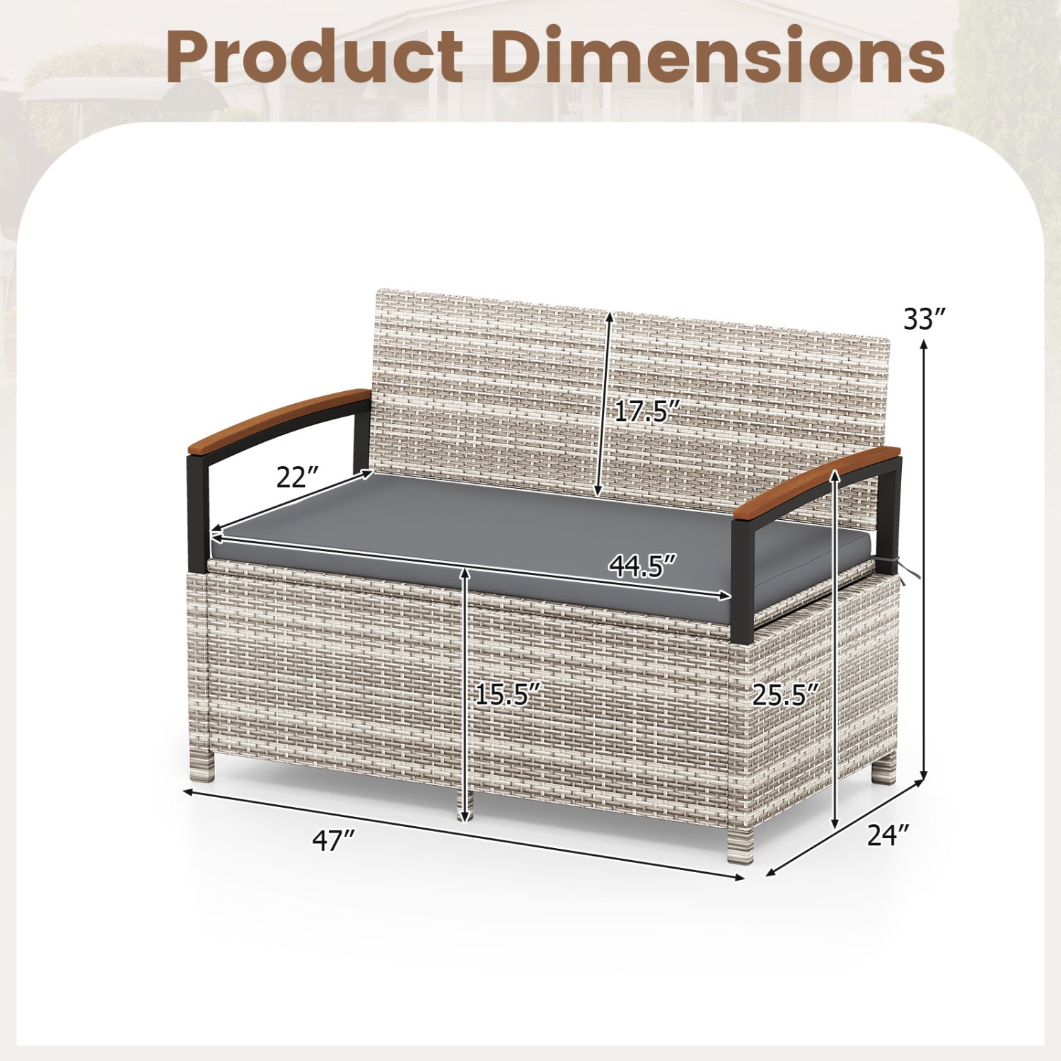 Cushioned Outdoor Storage Bench Deck Box