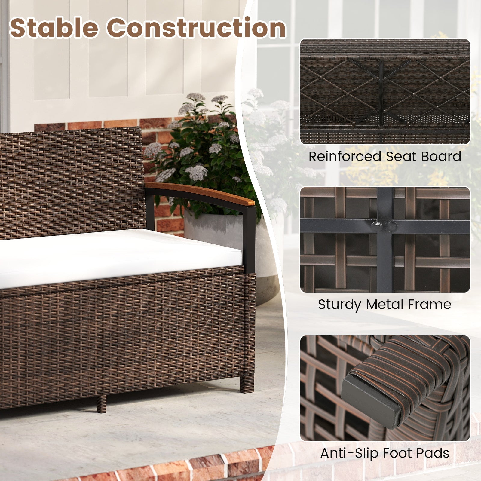 Cushioned Outdoor Storage Bench Deck Box