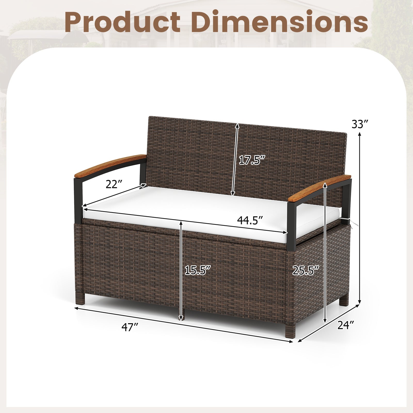 Cushioned Outdoor Storage Bench Deck Box