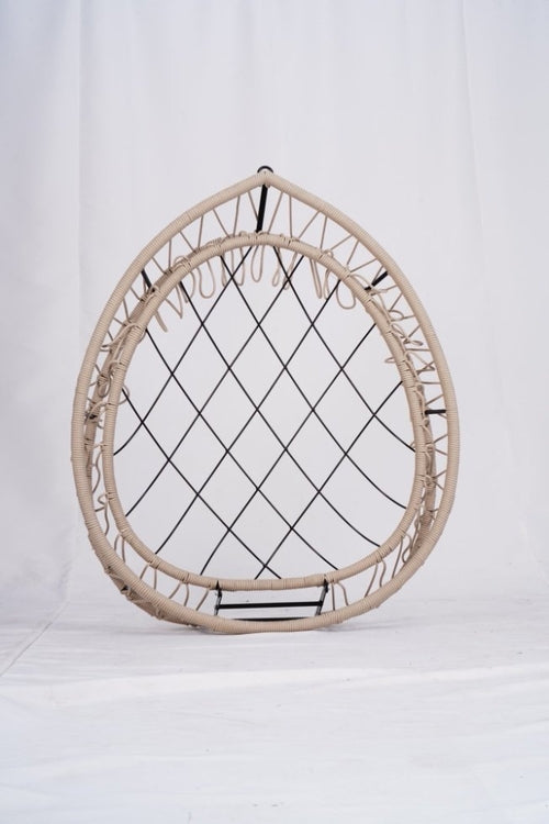 Outdoor Egg Chair with Stand-Beige & Gray