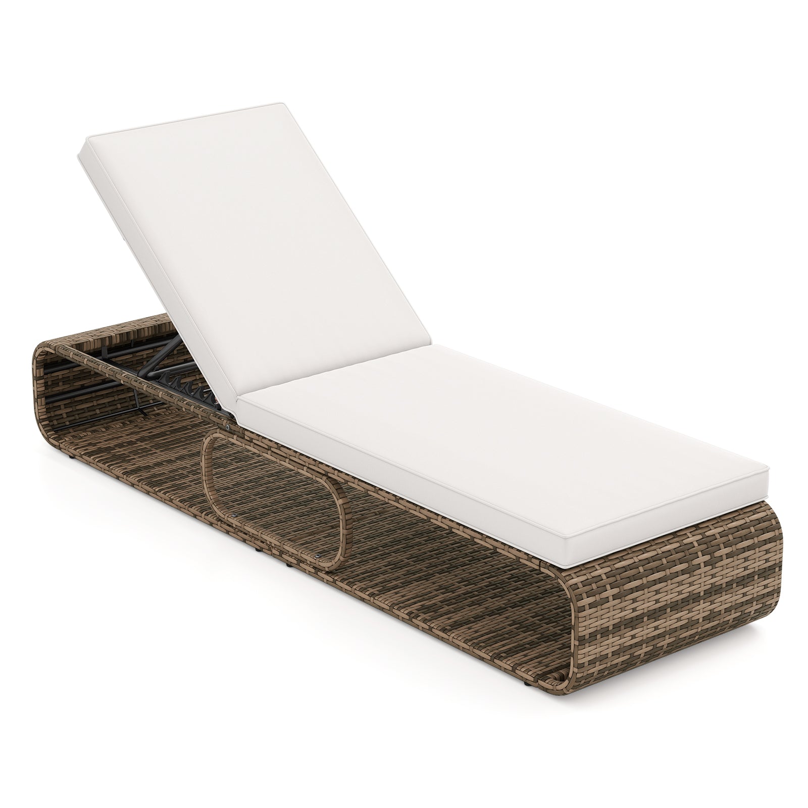 7-Position Adjustable Wicker Chaise Lounge