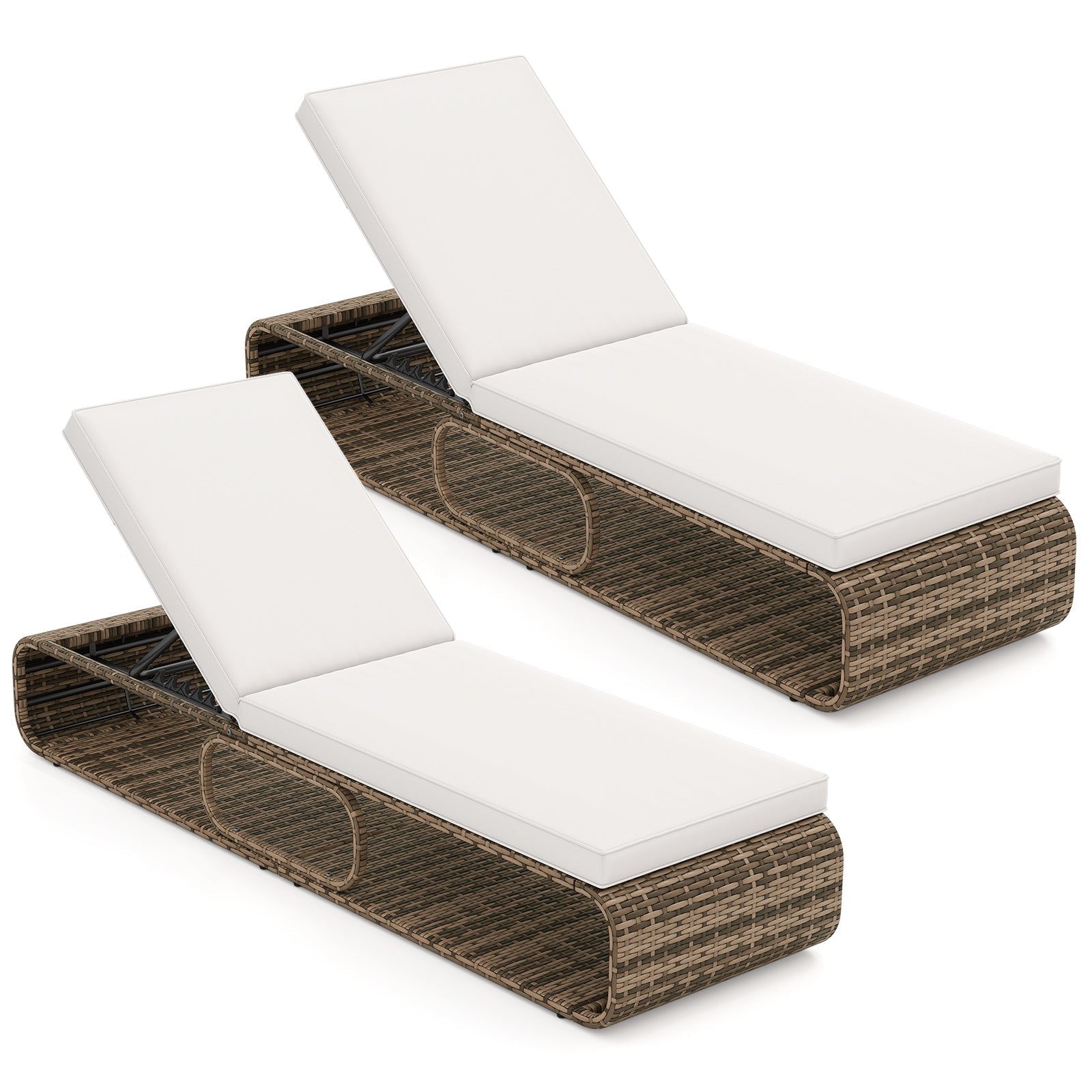 7-Position Adjustable Wicker Chaise Lounge