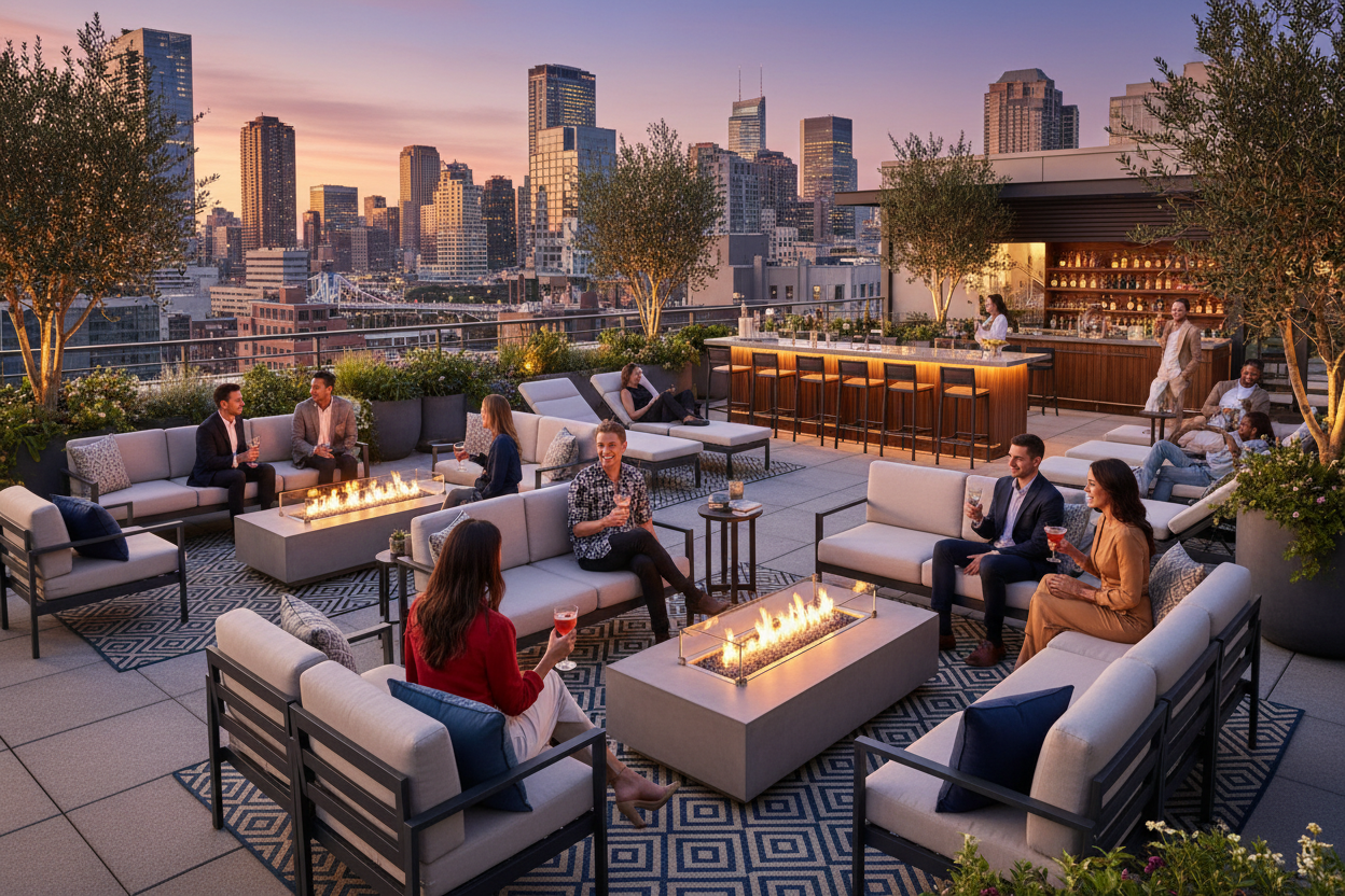 Stylish City Rooftop Patio